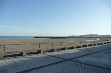 Vue sur la plage d'Hondarribia